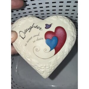Heart Shaped Ceramic Daughter So Sweet So Dear Ornament Pre Owned